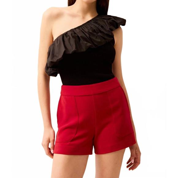 NEW MARIE OLIVER lucy one shoulder top in black